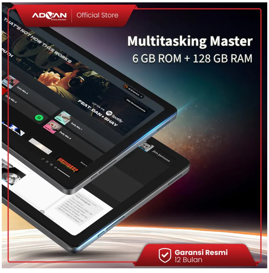 ADVAN Notebook Tab Vx Lite 10.4 Octa Core 2.0Ghz Tablet Dual Sim Card 4G LTE