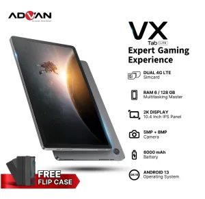ADVAN Notebook Tab Vx Lite 10.4 Octa Core 2.0Ghz Tablet Dual Sim Card 4G LTE