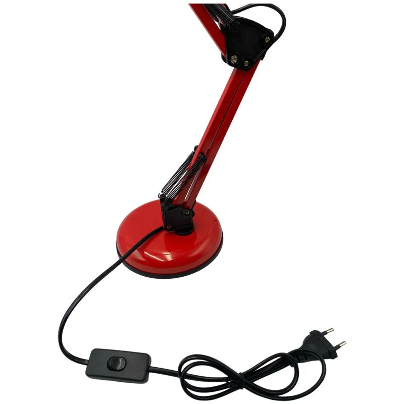 E27 60W Modern Flexible Long Swing Arm Led Desk Lamp Pe-11 Red