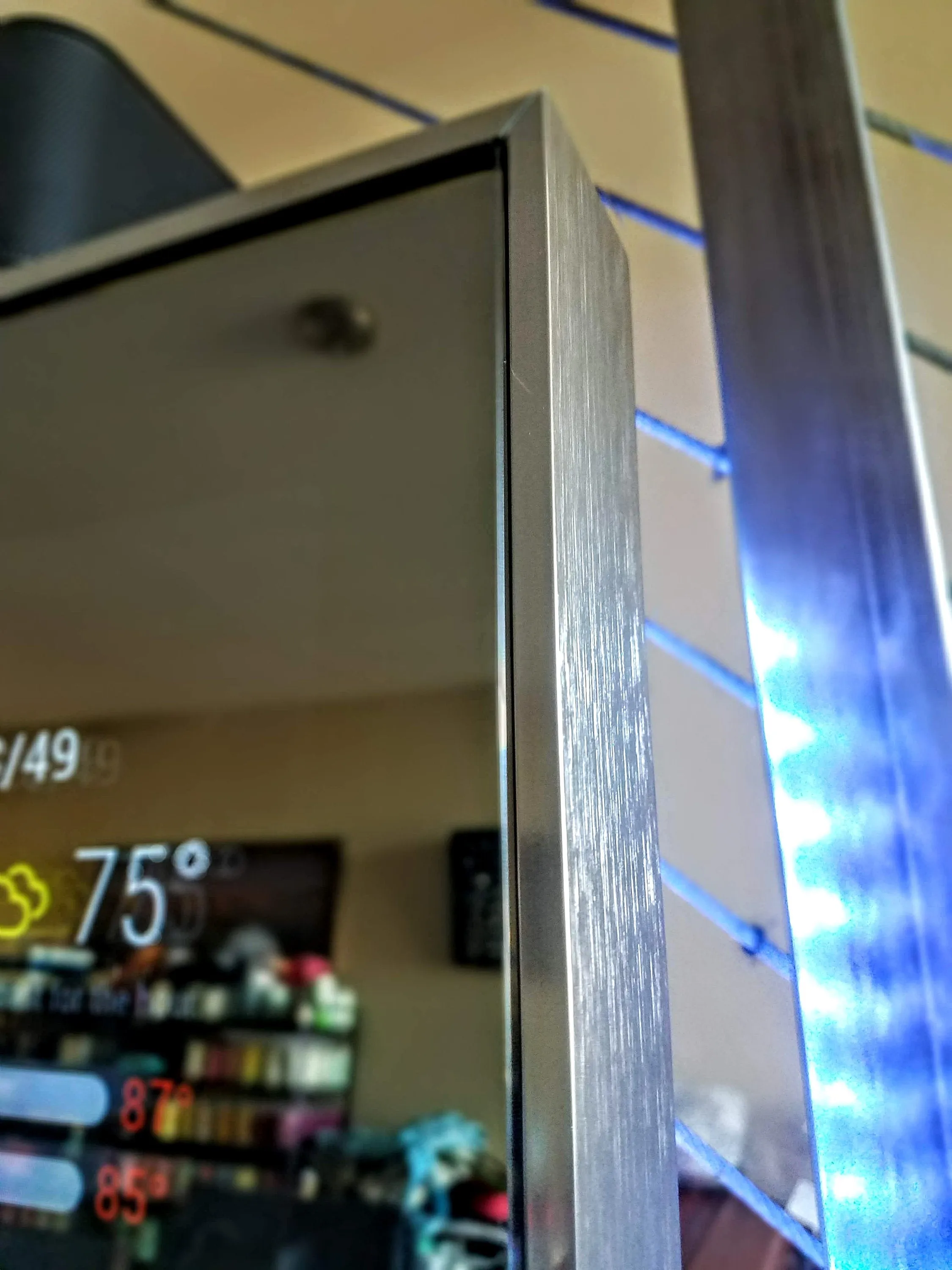 Framed Full-Length Dual Display Google Assistant Smart Mirror - 32" Samsung 4K QLED (X2) in a  60" X 30" X 2" Satin Black Aluminum Frame