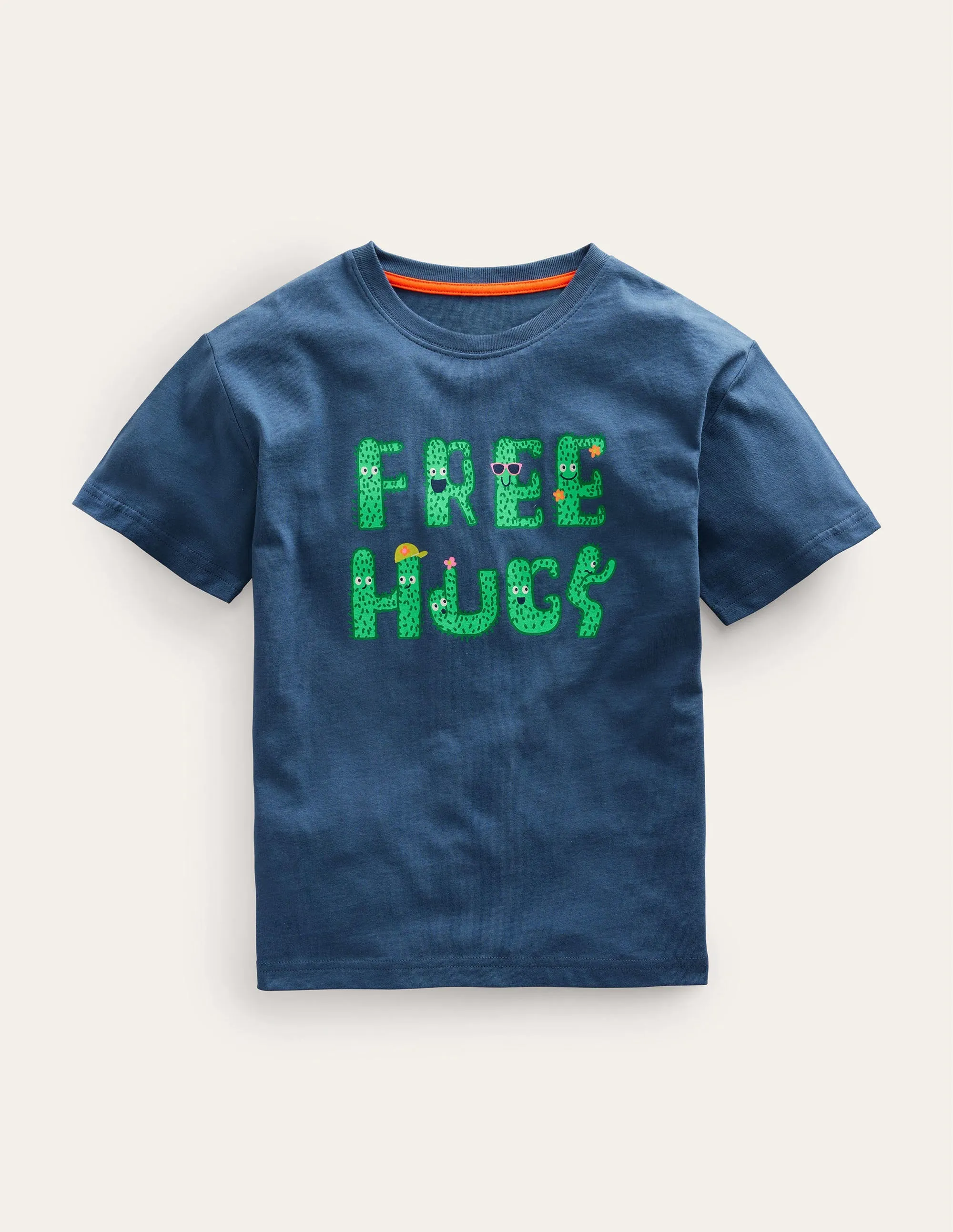 Graphic T-shirt-Robot Blue Free Hugs