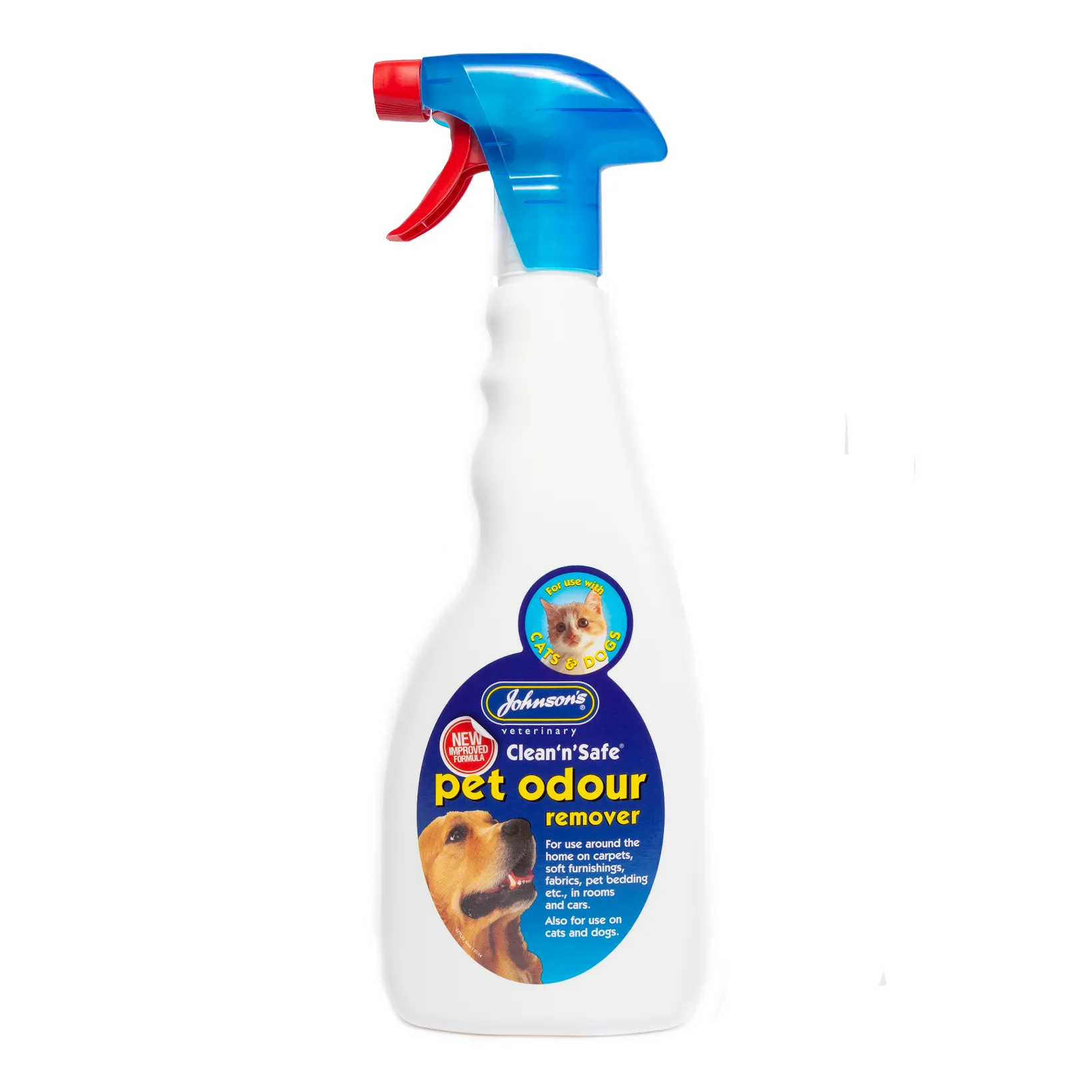 Johnson's Veterinary | Dog & Cat Cleaning | Clean 'n' Safe Pet Odour Remover for Carpets & Soft Furnishings