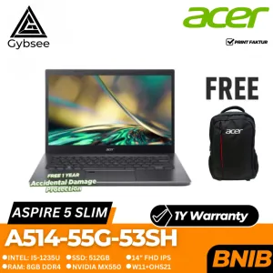 LAPTOP ACER ASPIRE 5 A514-55G-53SH | I5-1235U 8/512 MX550 W11 OHS21