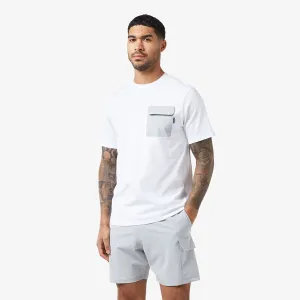 Tech Pocket Twinset | White Grey