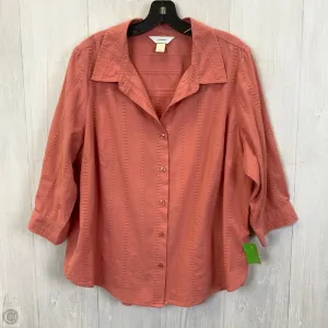 Top 3/4 Sleeve By Cj Banks In Pink, Size: 1x
