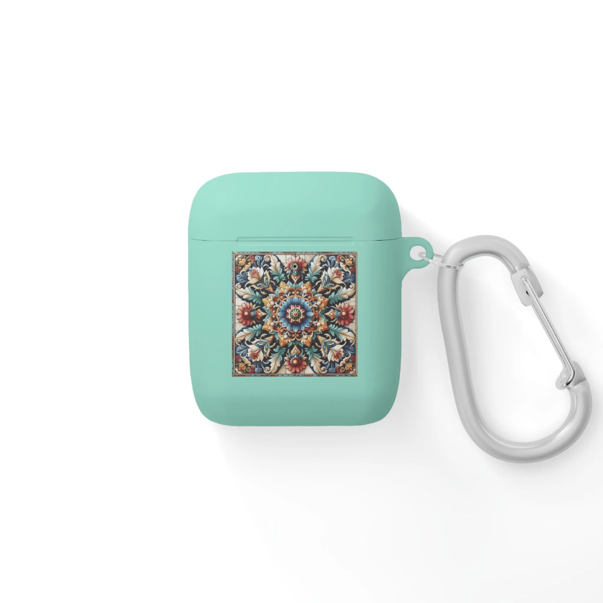 Traditional tile art flower pattern in pastel tones AirPods and AirPods Pro Case Cover