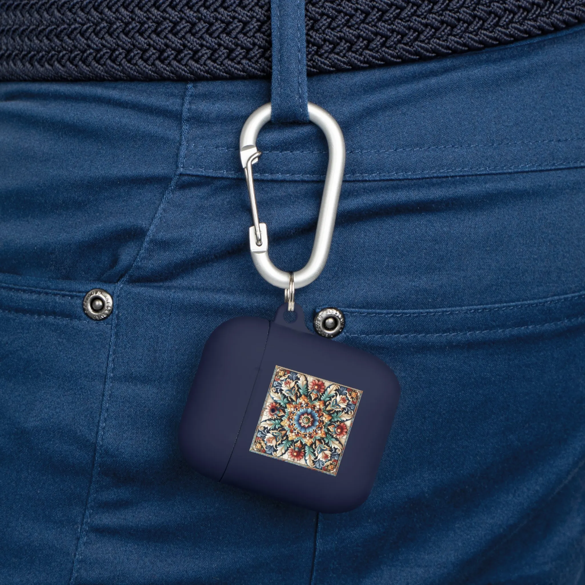 Traditional tile art flower pattern in pastel tones AirPods and AirPods Pro Case Cover