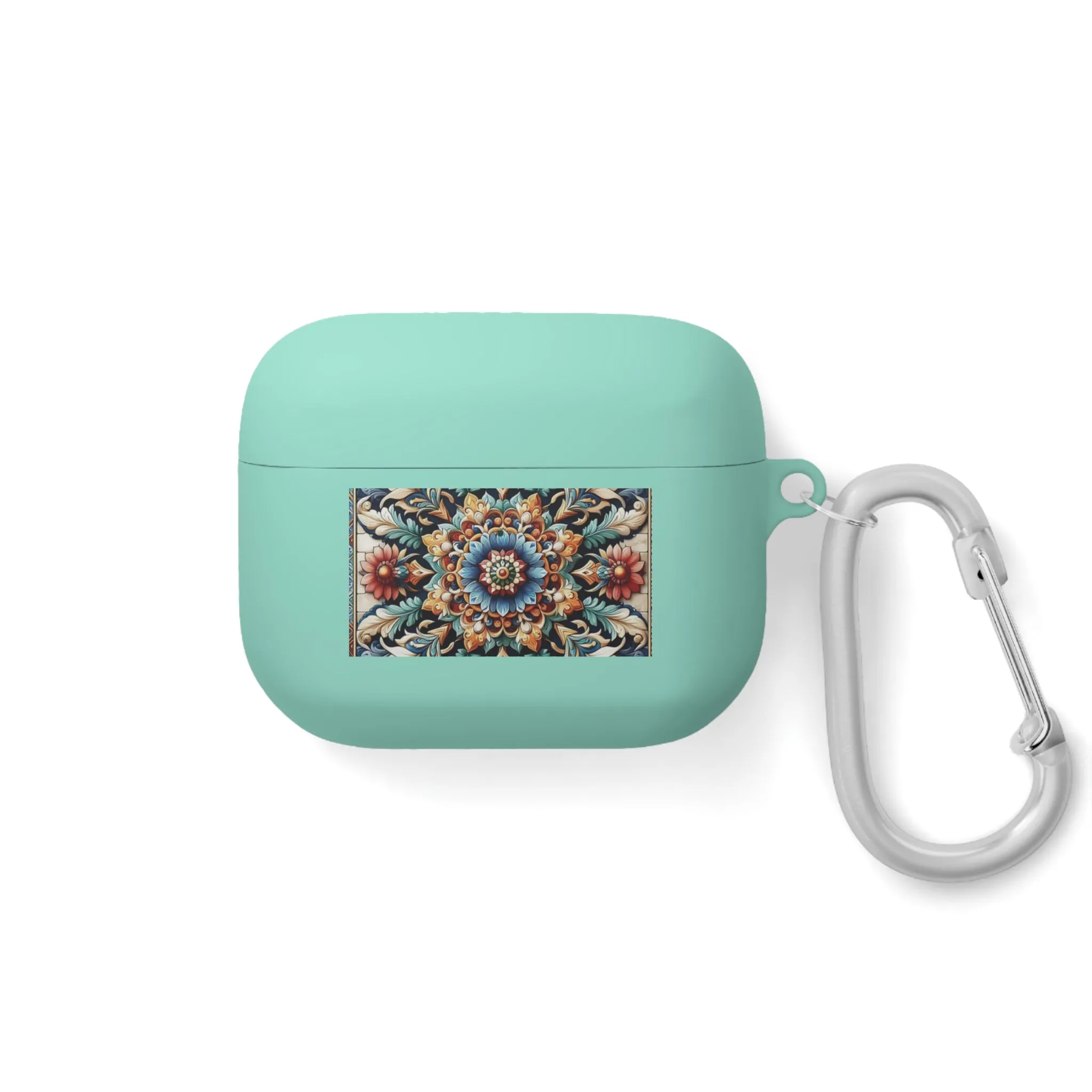 Traditional tile art flower pattern in pastel tones AirPods and AirPods Pro Case Cover